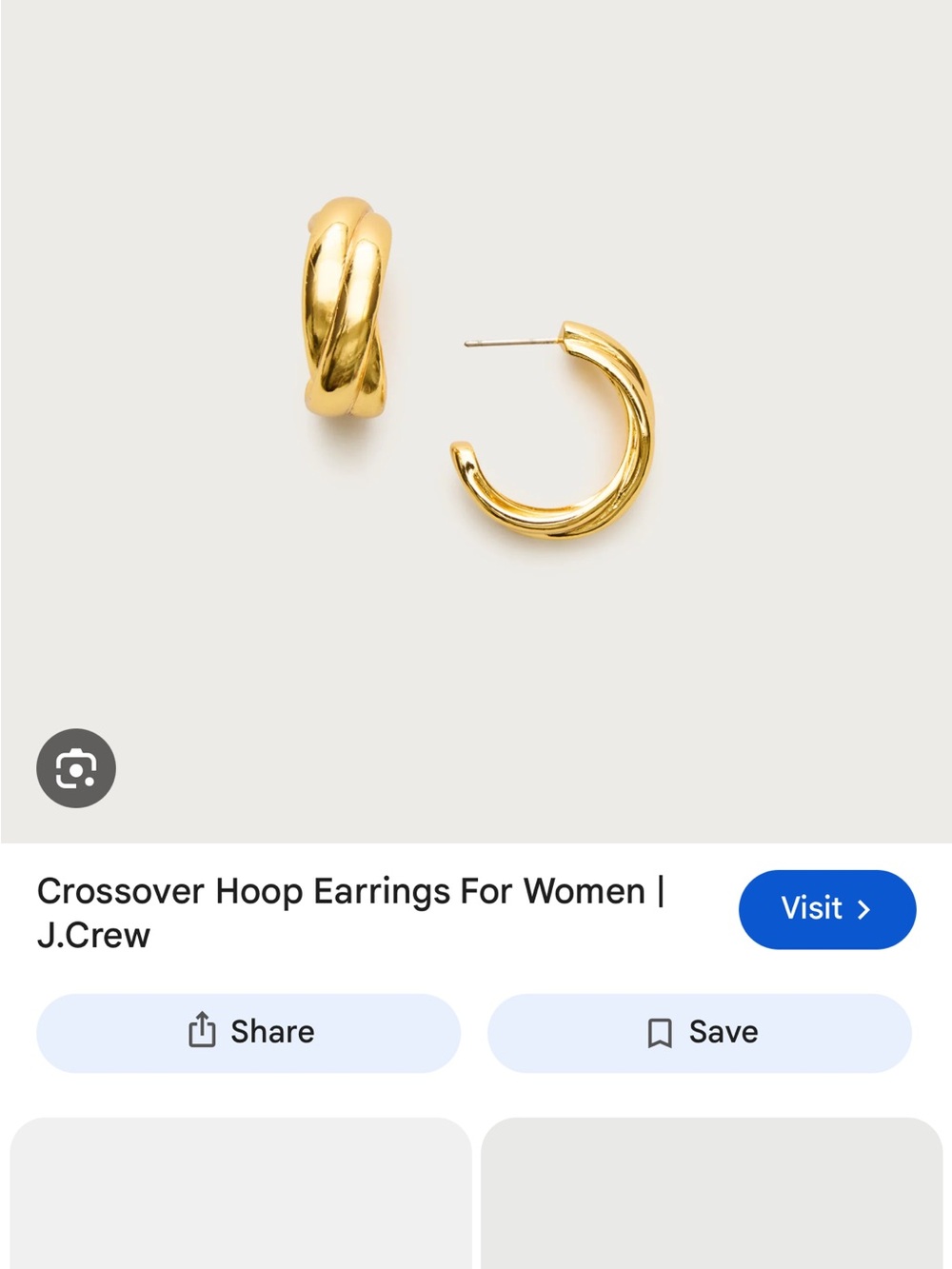 J. Crew Crossover hoop earrings - Gold